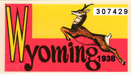 (image for) 1938 WY Registration Inspection Sticker